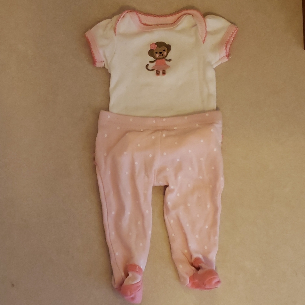 2 piece onesie and footed pants outfit